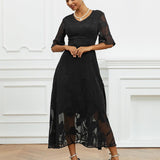 Eliane - Vestido Maxi com Renda Flutter