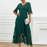 Eliane - Vestido Maxi com Renda Flutter