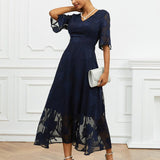 Eliane - Vestido Maxi com Renda Flutter