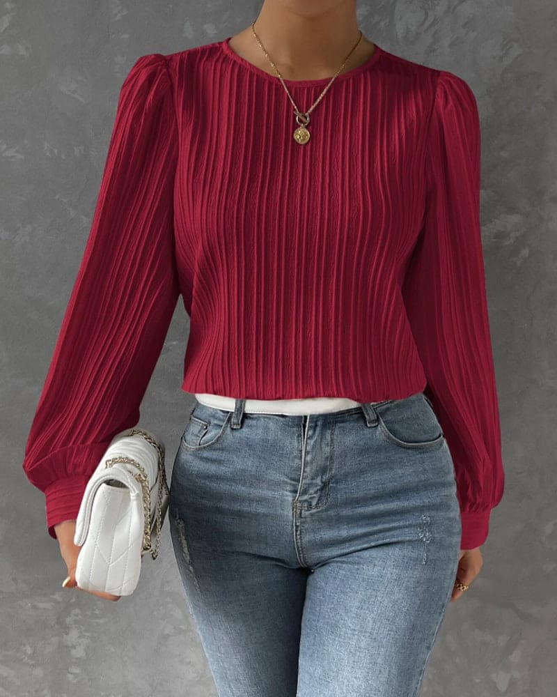Por Olivia | Blusa Feminina com Mangas de Lanterna