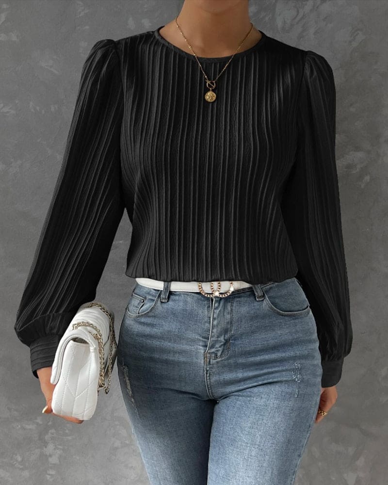 Por Olivia | Blusa Feminina com Mangas de Lanterna
