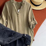 Vestido Manga Longa Liso Colarinho Simples