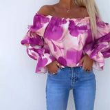 Vanessa - Top casual assimétrico estampado colorido