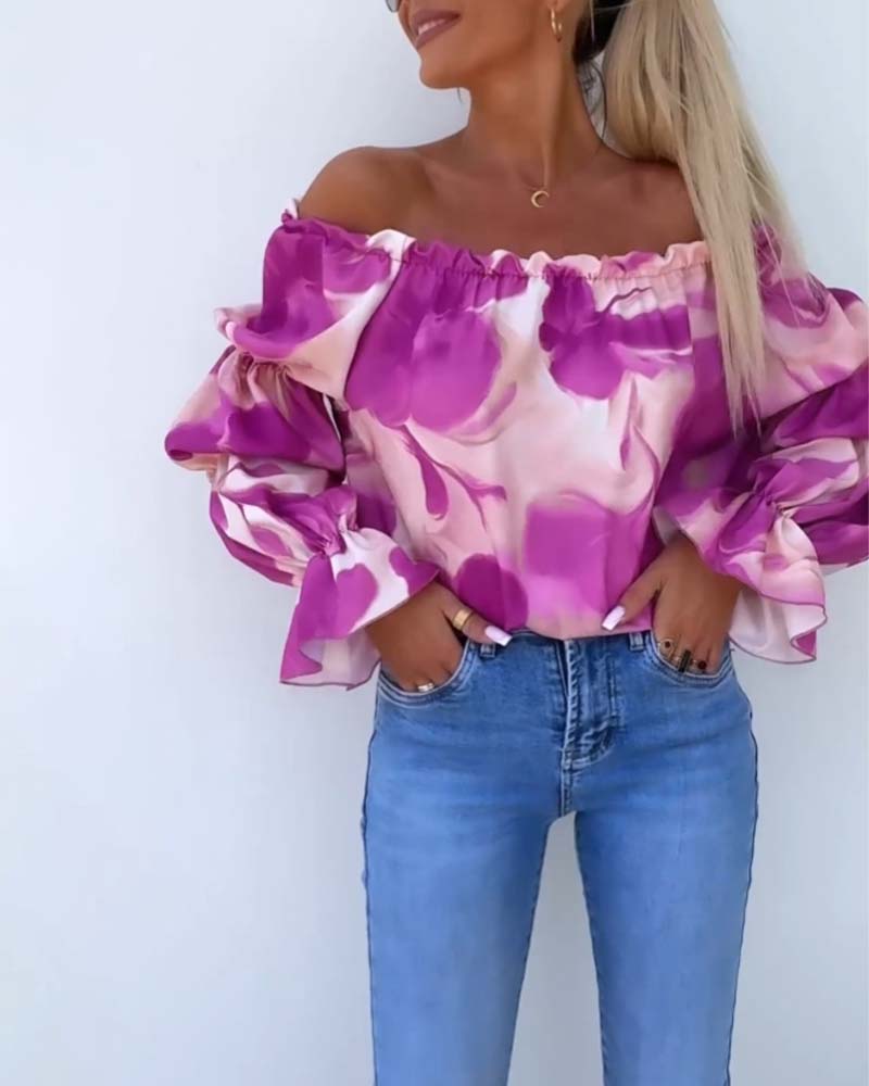Vanessa - Top casual assimétrico estampado colorido
