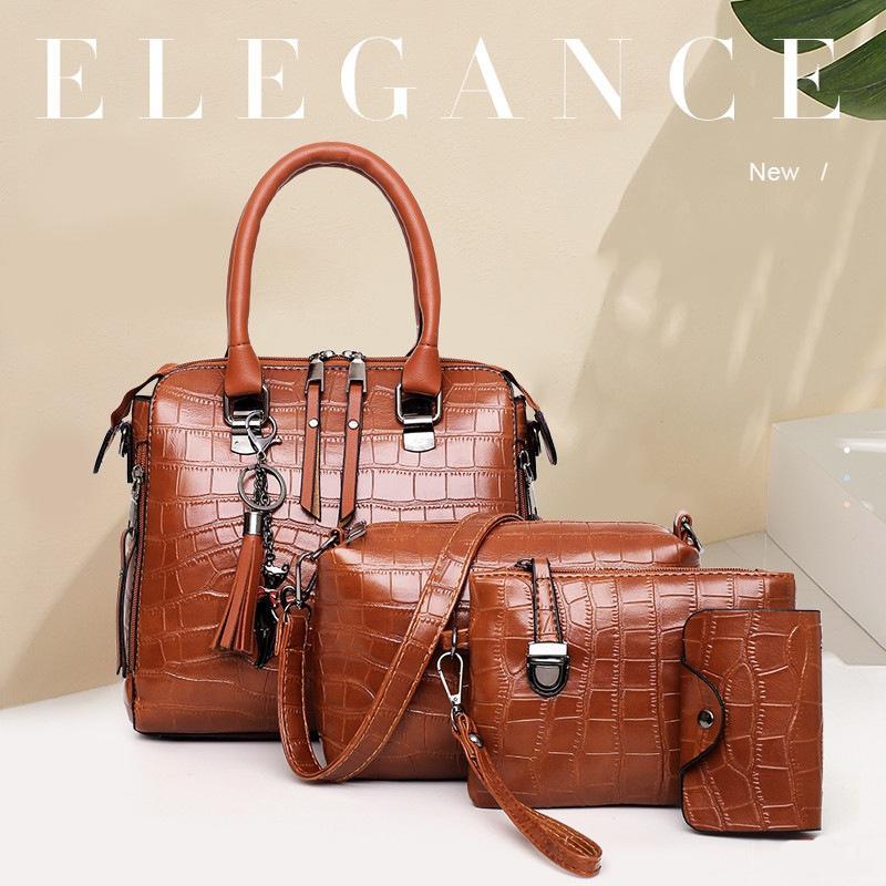 Genive | Conjunto de 4 bolsas de couro modernas