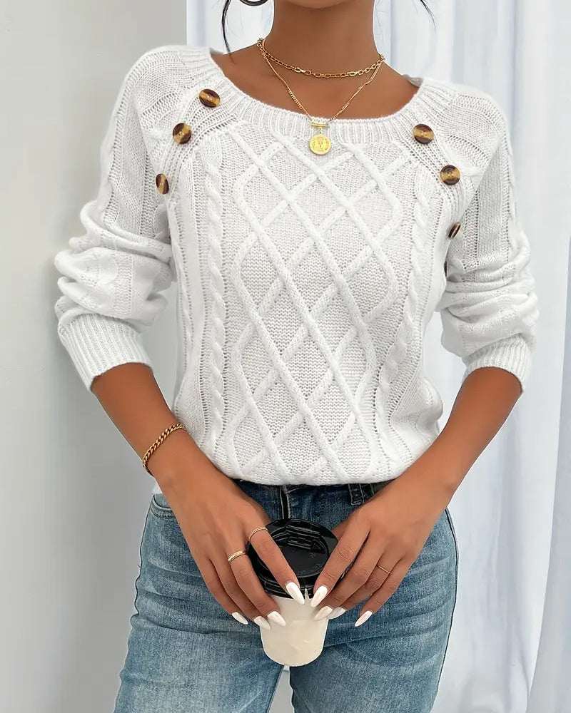 Camisola Malha Sofia – Elegância Casual com Detalhes Únicos