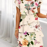 Loretta | Pareça mais magra com o Vestido plissado Floral