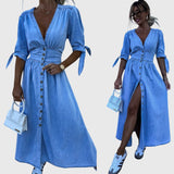 Sophia™ | Vestido de Denim Elegante