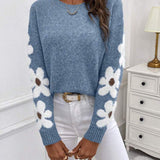 Dana -suéter floral feminino de inverno