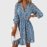 Elisa™ | Vestido Floral com Mangas Bufantes