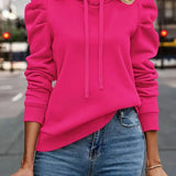 Hoodie Bella Branco com Mangas Franzidas e Estilo Casual Chic
