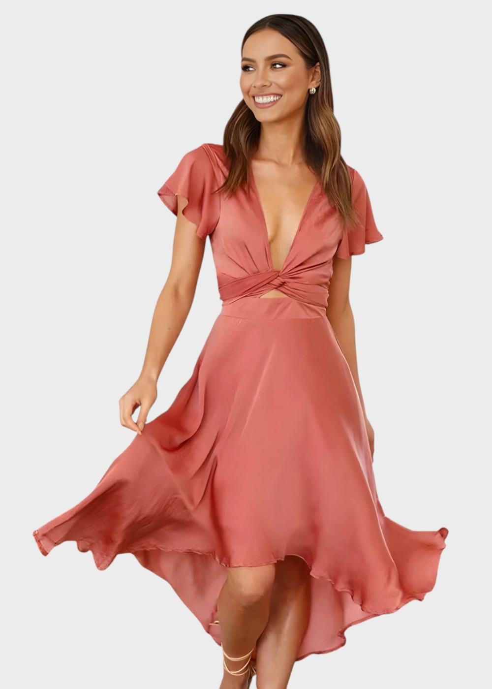 Joana - Vestido midi com pormenor de nó