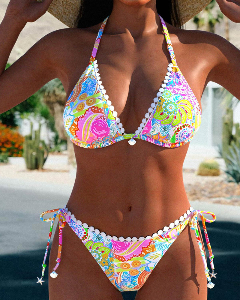 Lone - Bikini Halterneck com Renda Vivid