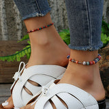 Sandálias Confortáveis de Salto Wedge Estilo Romano