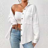 Camisa oversized Sofia leve e versátil