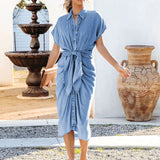 Vestido de Jeans com Cadena