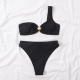 Trude™ - Bikini de Um Ombro com Cintura Alta