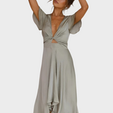 Joana - Vestido midi com pormenor de nó