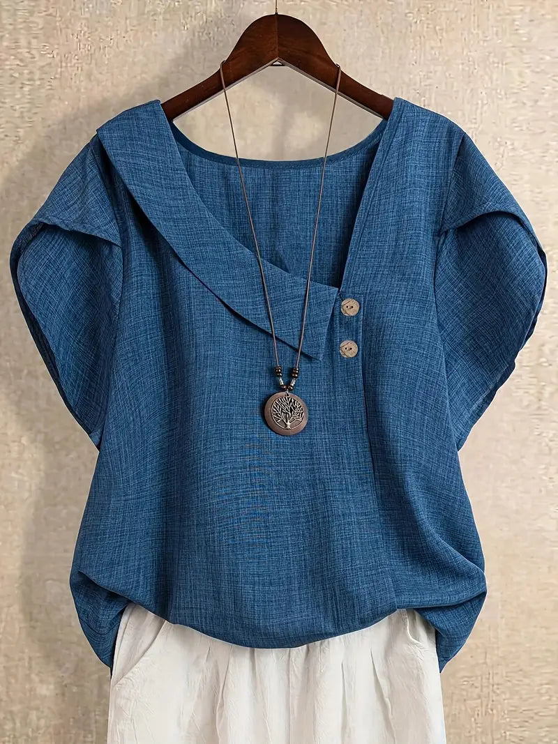 Milany - Blusa Informal com Decote Assimétrico