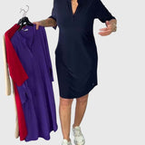 Katherine | Vestido Sólido com Decote em V