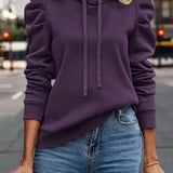 Hoodie Bella Branco com Mangas Franzidas e Estilo Casual Chic