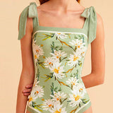 Nandine™ - Eleganter Blumenmuster-Badeanzug