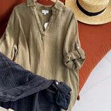 Vestido Manga Longa Liso Colarinho Simples