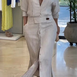 Simona - Vestido Maxi em Algodão e Linho