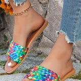 Sandálias Planas de Praia Coloridas