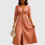 Jacqueline™ | Vestido de Denim Elegante