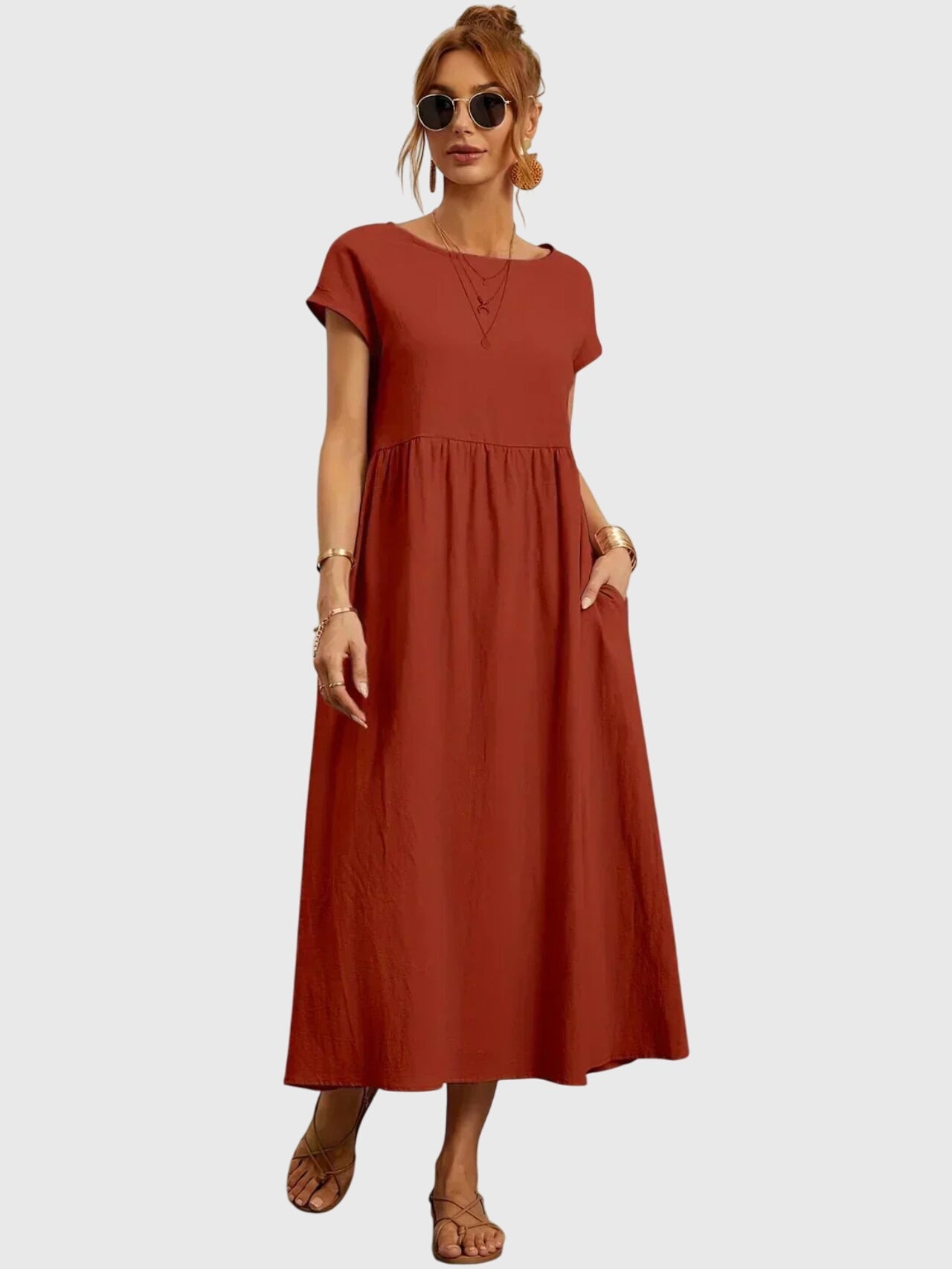 Giselle™ - Vestido Casual com Bolsos