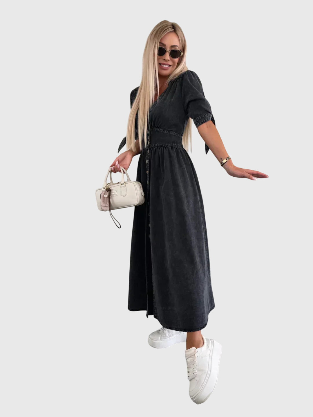Sophia™ | Vestido de Denim Elegante