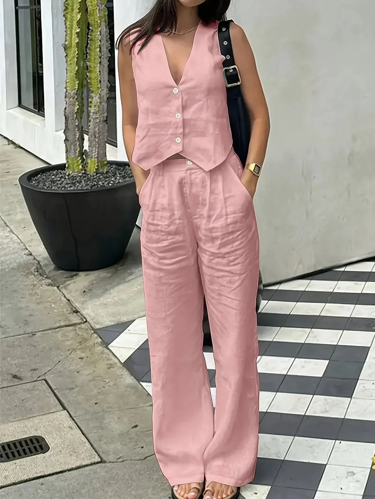 Jorja – Elegante Conjunto de Roupas Sem Mangas