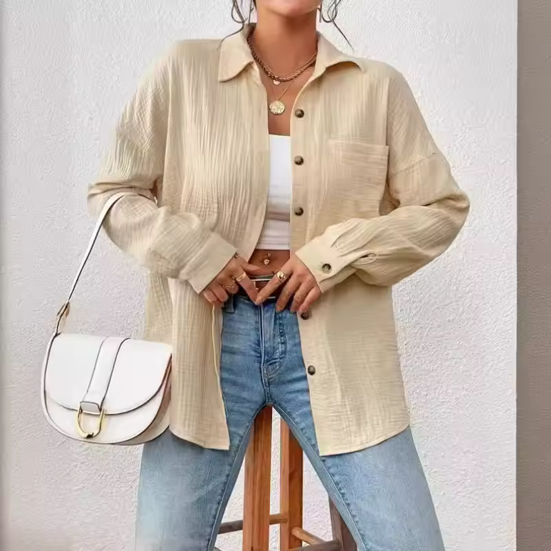 Camisa oversized Sofia leve e versátil