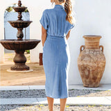 Vestido de Jeans com Cadena