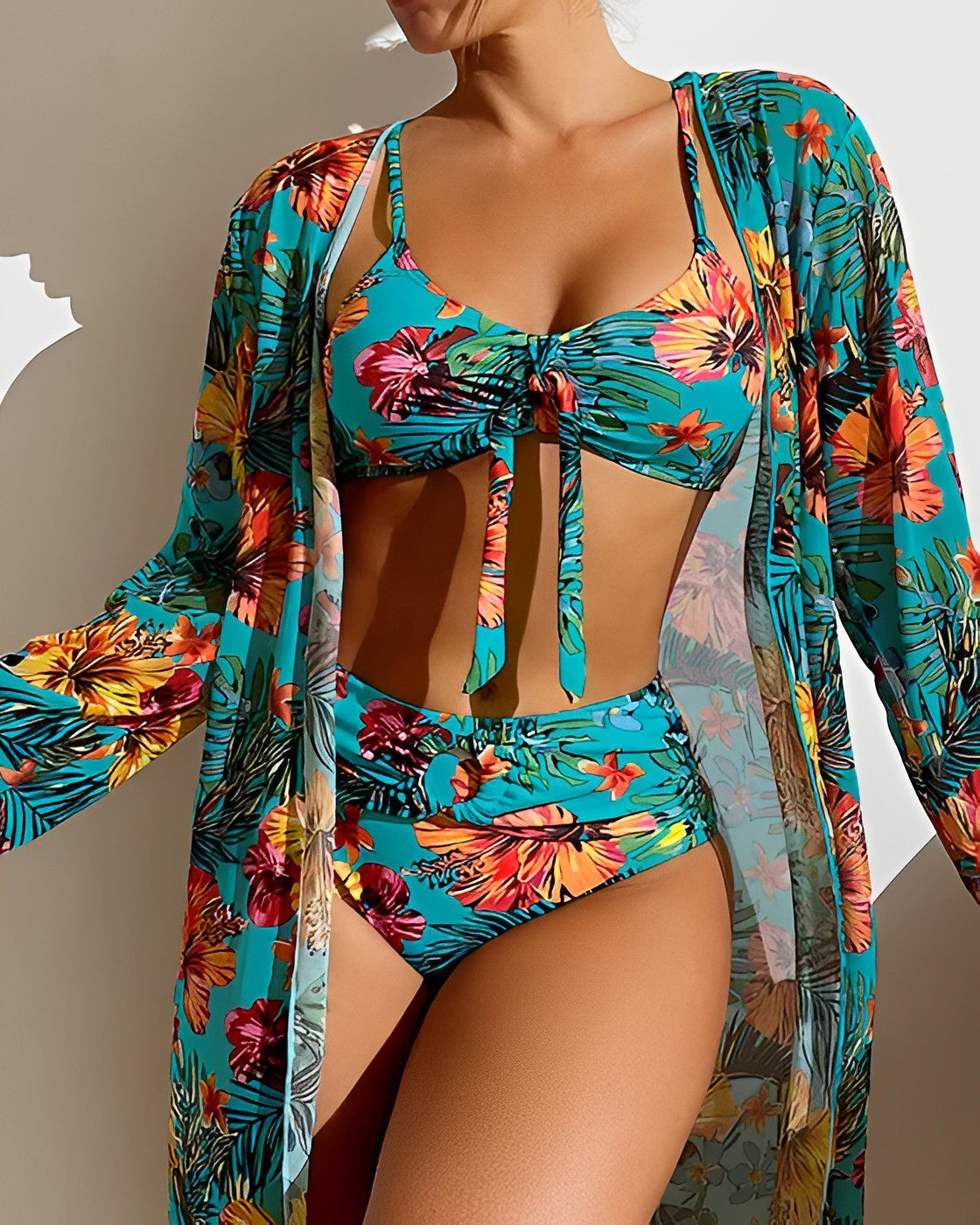 Josefine™ - Conjunto de Bikini com Kimono de Praia