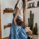 Saia de Bolo em Jeans Boho