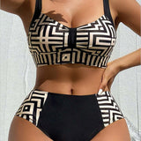 Ulla - Bikini de Dois Peças Estiloso com Padrão