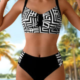Ulla - Bikini de Dois Peças Estiloso com Padrão