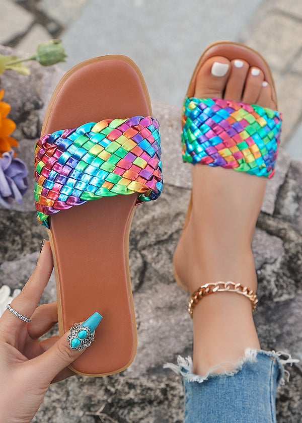Sandálias Planas de Praia Coloridas