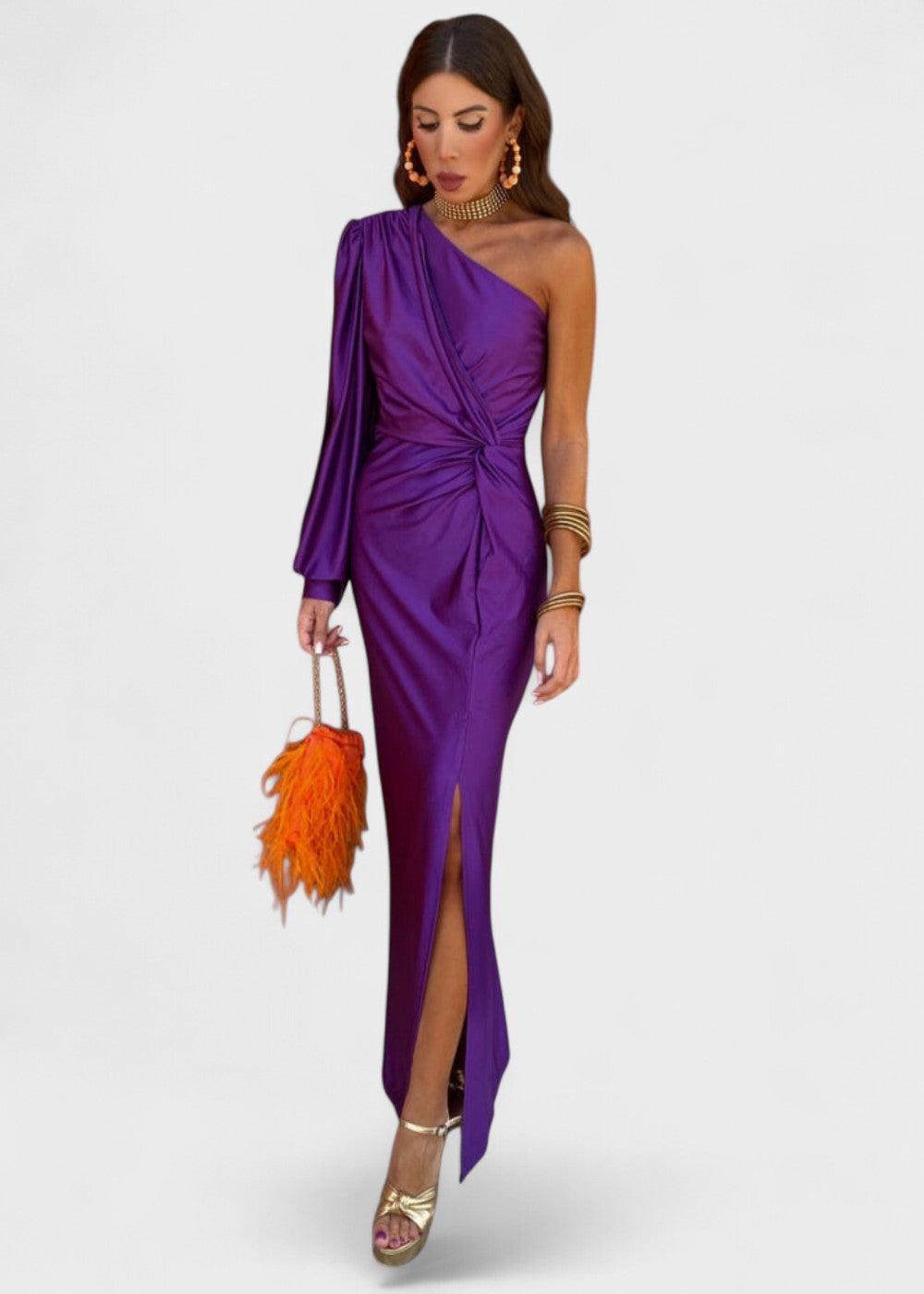 Rosa - Vestido de um ombro