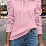 Hoodie Bella Branco com Mangas Franzidas e Estilo Casual Chic