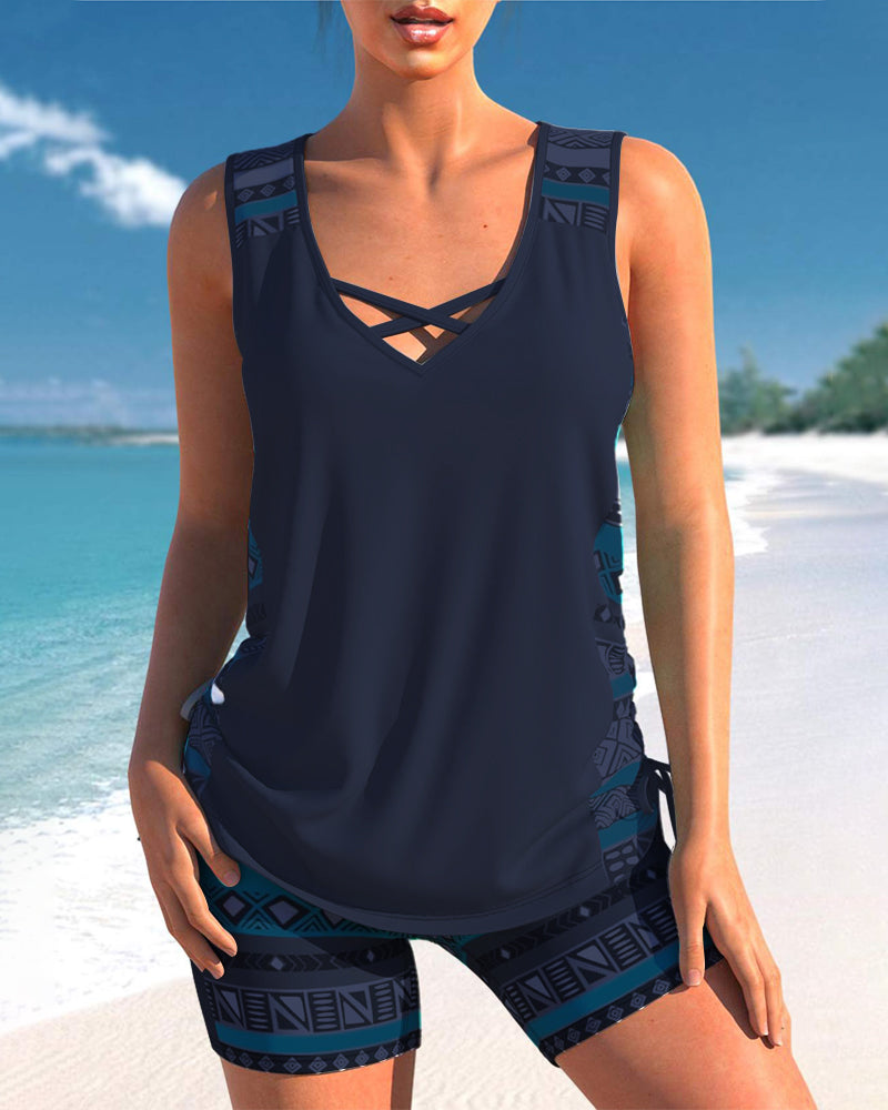 Sylvia - Tankini com estampado geométrico
