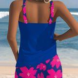 Inger - Tankini impresso sem mangas com decote em U