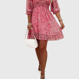 Elisa™ | Vestido Floral com Mangas Bufantes