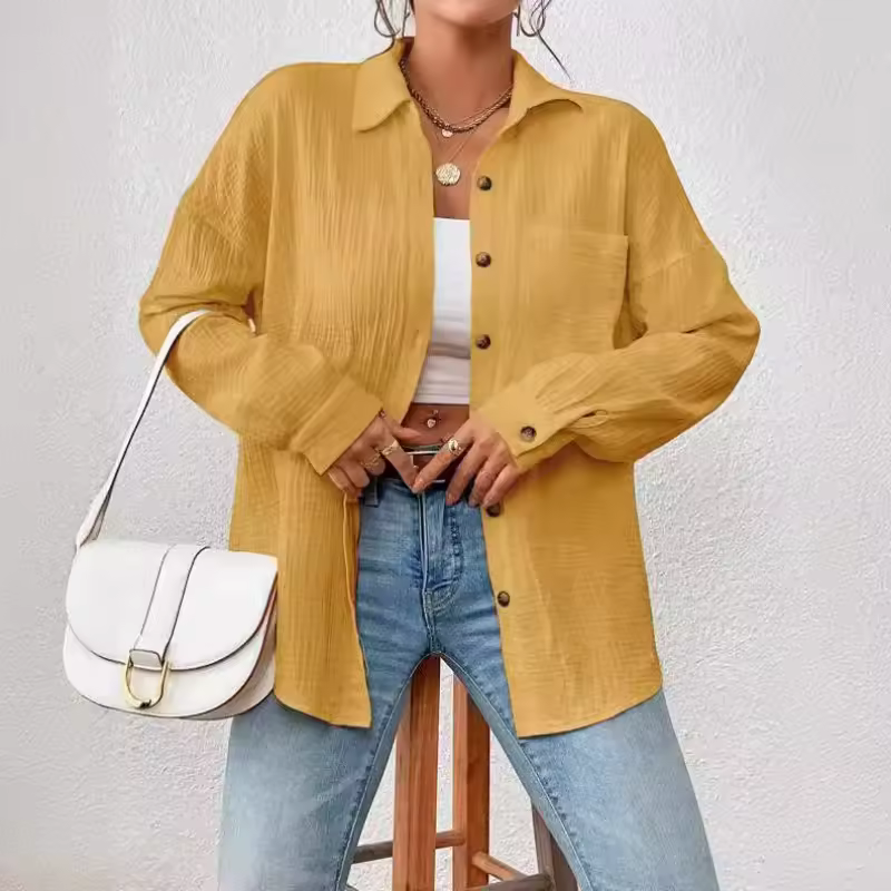 Camisa oversized Sofia leve e versátil