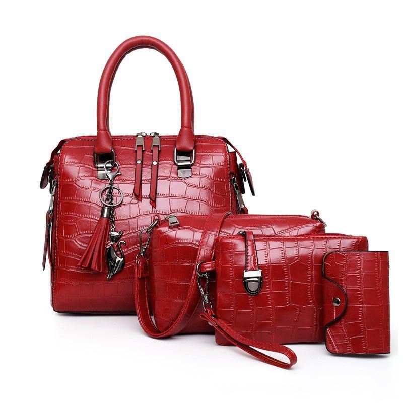 Genive | Conjunto de 4 bolsas de couro modernas
