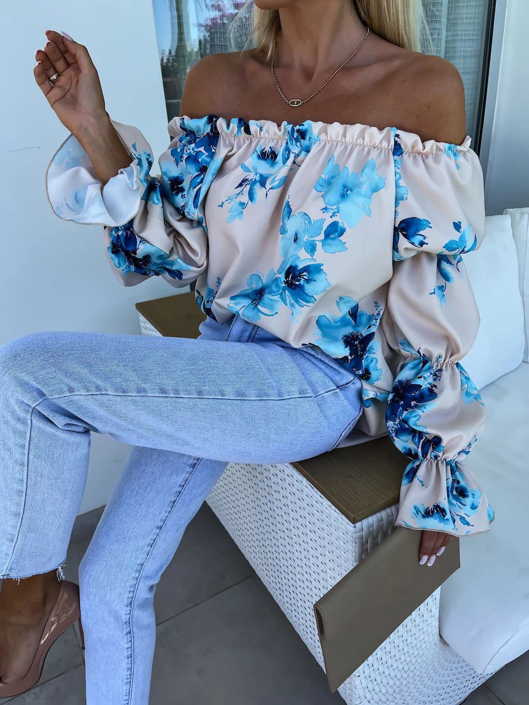 Vanessa - Top casual assimétrico estampado colorido