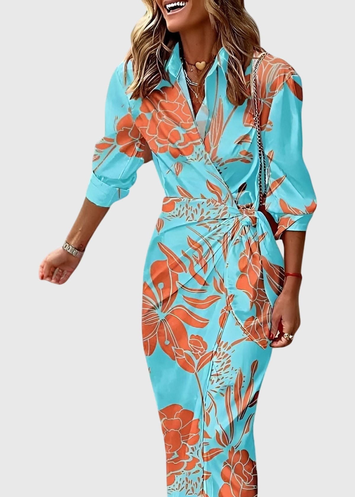 Everly™ | Vestido Envelope Elegante com Estampa