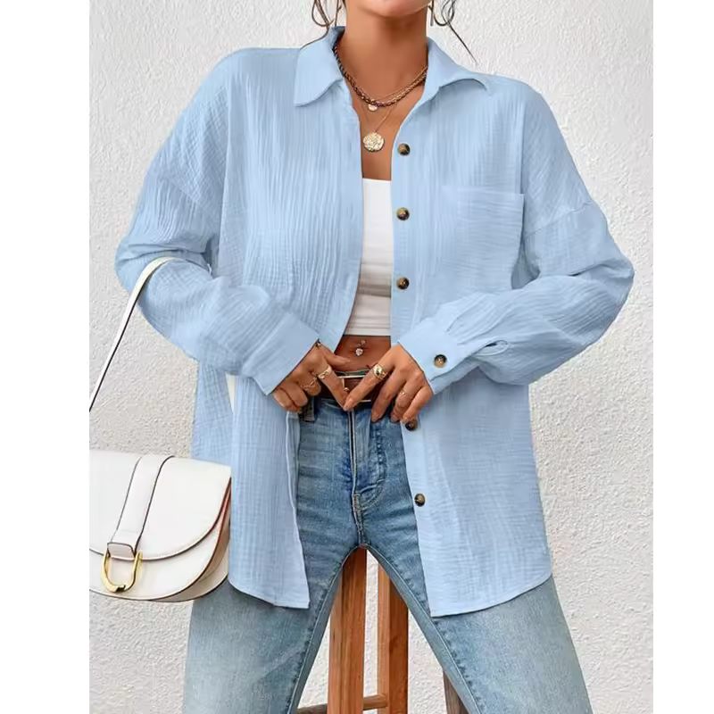 Camisa oversized Sofia leve e versátil